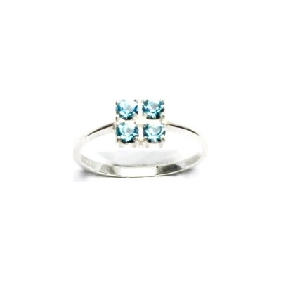 Čištín Stříbrný s krystaly Swarovski Light turquise T 1324