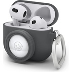 elago Силиконов калъф (с място за AirTag) с карабинер за Apple AirPods 3 - Elago AirPods 3 Snapshot Silicone Case (тъмносив) (EAP3AT1-DGY)