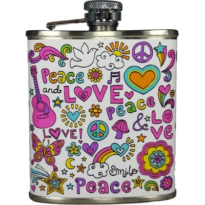 Ploskačka nerezová Peace Love 180 ml