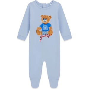 Guess Бебешки памучен гащеризон Guess Bear - Небесносин