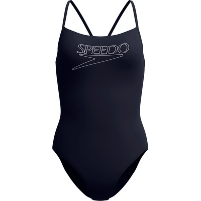 Speedo Дамски бански костюм Speedo Women's Endurance+ Logo Thin Strap One Piece Swimsuit - Anthracite - размер 40 (EU) (150-6087-0115)