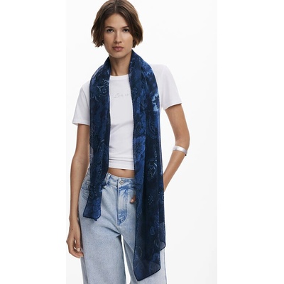 Desigual dámský šátek 25WAWA26 5000 FOU PAISLEY 5000 BLUE BLUE