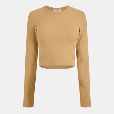 JJXX Къса блуза JJXX Women's Feline Long-Sleeve Crop Top - Incense