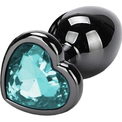 BASIC X Otto kovový anální kolík s kamínkem M modrý