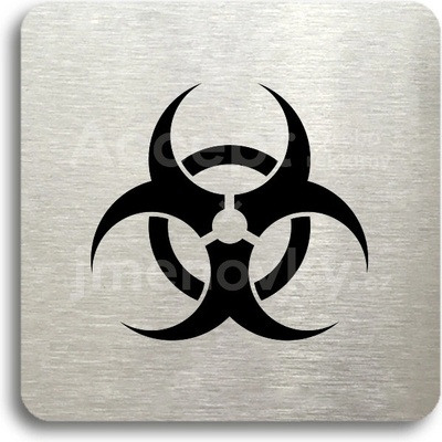ACCEPT Piktogram biohazard - stříbrná tabulka - černý tisk bez rámečku