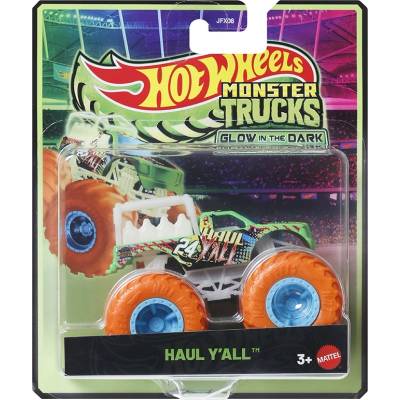 Mattel Бъги Hot Wheels Monster Trucks Glow in the Dark - Haul Y'all, 1: 64 (JFX08)