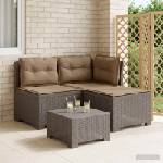 vidaXL Пейка за градина с Cushions във вид на ратан 3-местен ПП (8011918)