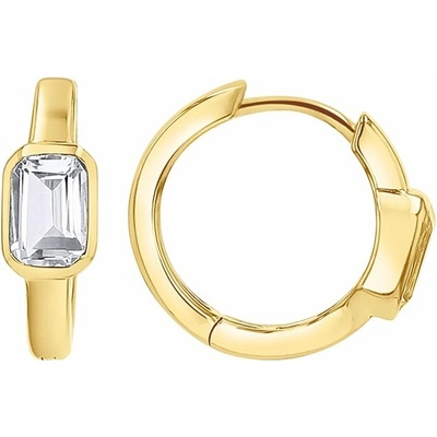 Eppi Strieborné pozlátené kruhové náušnice s bielymi topazmi Tinsley E47730