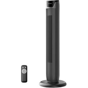 Pelonis Tower Fan with Remote Control - 5 Speed Levels & 4 Modes (AI/Night/Natural Wind) 9H Timer, LED Display with Memory Function - Energy Saving Fan for Office Bedroom - PE-FZ10-25MR-DE (PE-FZ10-25MR-DE)