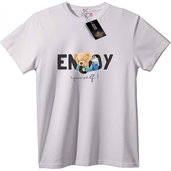 NOONEBRAND Тениска с мече Enjoy - 2XL, White