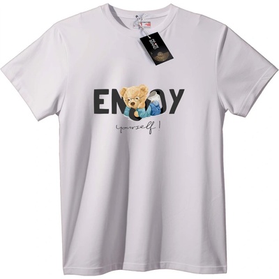 NOONEBRAND Тениска с мече Enjoy - 2XL, White