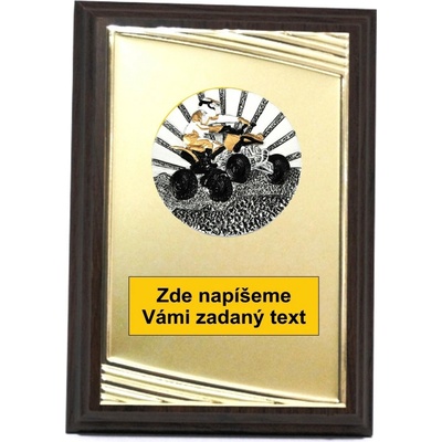 VIZINGR Čtyřkolka plaketa H122-G231.01-K070 H122-G231.01-K070/15 cm