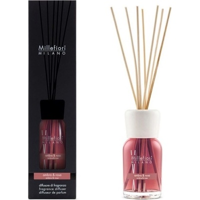 Millefiori Milano Difuzér a stébla Natural Ambra & Rosa 100 ml