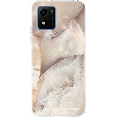 Pouzdro Picasee silikonové Vivo Y01 Cream marble čiré
