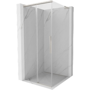Mexen Rox L плъзгаща се душ кабина 90 x 90 см, прозрачна, четкан никел - 8C2L-090-090-97-00 (8C2L-090-090-97-00)