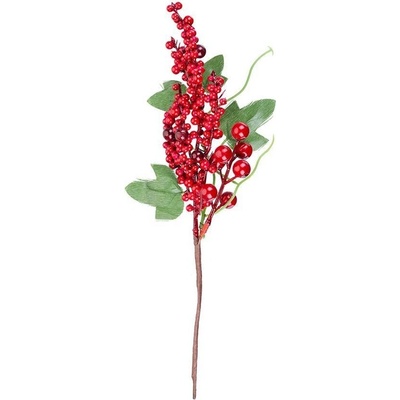 MagicHome Vánoční větvička s bobulemi červená 31 cm