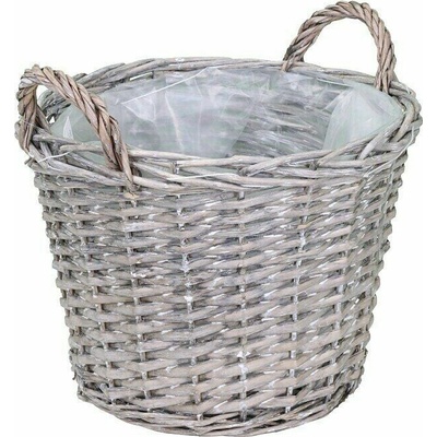 A.H.G.Obal na kvetináč ø 33 cm 43 cm ratan sivý 1-TPC1155-B