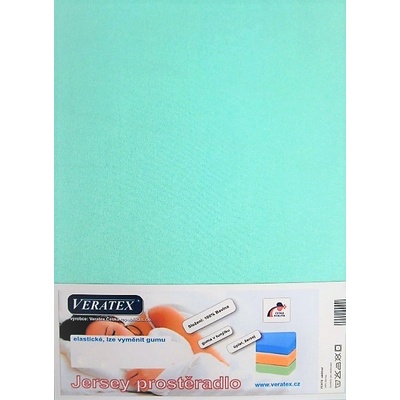 VERATEX Jersey prostěradlo tyrkysové 80x200/25