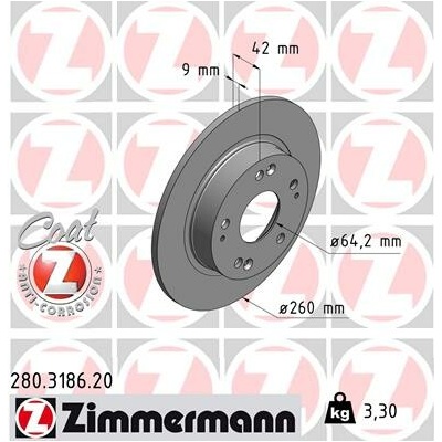 Brzdový kotúč ZIMMERMANN 280.3186.20 (280318620)