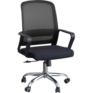RFG Работен стол Parma Black W - дамаска и меш - черна седалка и черна облегалка - RFG