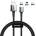 Baseus Zinc Magnetic Cable Kit - кабел с магнитни конектори за Apple продукти с Lightning, microUSB и USB-C (200 см) (черен)