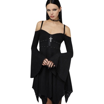 KILLSTAR дамска рокля KILLSTAR X MOTIONLESS IN WHITE - Black Damask - Black - KSRA014416