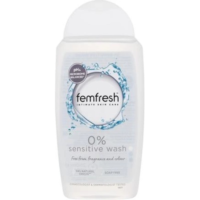 Femfresh 0% Sensitive Wash нежен интимен измиващ гел за чувствителна кожа 250 ml за жени