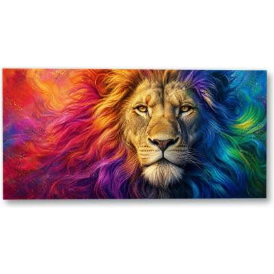 Plakát – Lev s barevnou hřívou 120 × 60 cm Bez rámu Ano Bez rámu