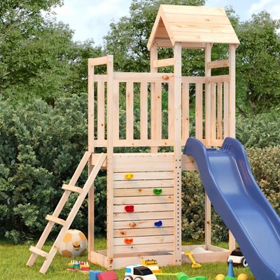 Shumee Detské ihrisko na záhradu 52,5 × 110,5 × 214 cm masívne borovicové drevo