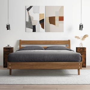 vidaXL Сайдборд, опушен дъб, 30x30x70 см, инженерно дърво (817000)