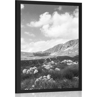 Plakát údolí v Černé Hoře v černobílém provedení - 20x30 white
