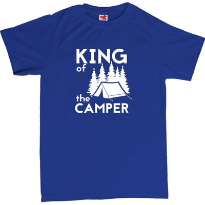 King of the camper stan pánské tričko s potiskem 401 modrá royal bílá