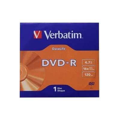 Verbatim DVD-R диск Verbatim, 4.7 GB, 16x, AZO покритие, В картонена кутия, office1_2065200017