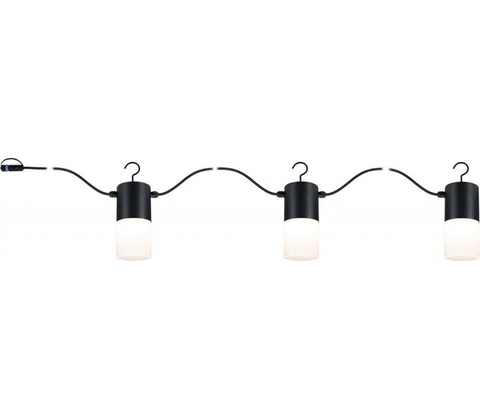 PAULMANN P 94761 Plug & Shine LED světelný řetěz Tubs IP44 3000K 3x2W antracit