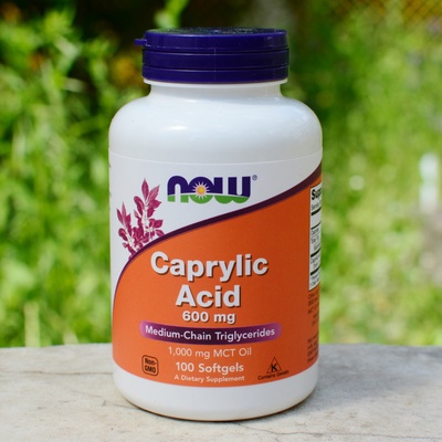 Now Foods Kyselina kaprylová 600 mg 100 kapsúl