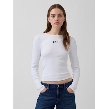 GAP Ребрести тениска с лого GAP GAP | Byal | ЖЕНИ | XXS