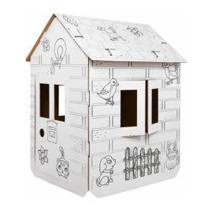 3 Sprouts XXL cottage with car 3D coloring book for kids