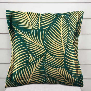 Biante bavna s lemom Sandra SA-569 Veľké béžové listy na zelenom 30 x 50 cm