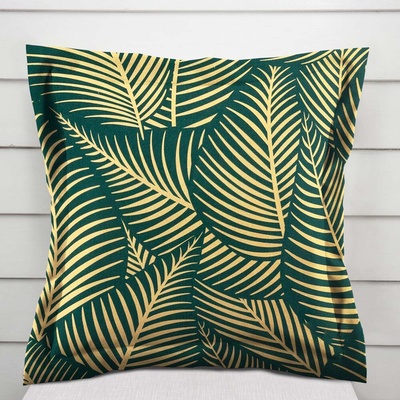 Biante bavna s lemom Sandra SA-569 Veľké béžové listy na zelenom 50 x 60 cm