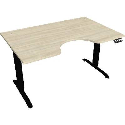 Hobis Office Pro psací stůl Motion MS ERGO 2 Šířka: 140 cm, Barva desky: akát, Barva kovu: černá RAL 9005 Šířka 120-180 cm / 27 barevných variant