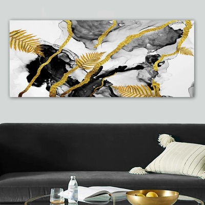 ASIR Nástěnný obraz ZLATÉ KAPRADÍ 120 x 50 cm