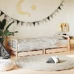 vidaXL Рамка за детско легло с чекмеджета, 80x200 см, чам масив (834405)