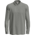 Stedman classic polo long sleeve st3400 / Мъжка поло тениска с дълъг ръкав - сив меланж s (st3400gyhs)