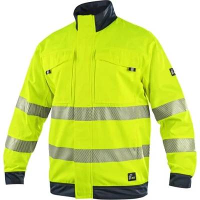 Canis CXS Halifax pánska bunda so sieťovinou HI-VIS žlto-modrá