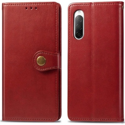 VSECHNONAMOBIL 26374 LEATHER BUCKLE Peněženkový obal Sony Xperia 10 II červený – Zboží Živě