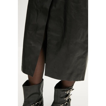 IRO Кожена рокля iro в черно среднодълга със стандартна кройка wm33peneloppe (wm33peneloppe)