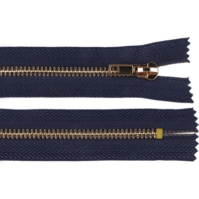 Prima-obchod Kovový zip No 5 délka 20 cm (jeansový), barva 330 modrá tmavá zlatá