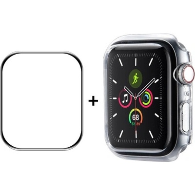 ENKAY Plastový kryt s ochrannou fóliou pre Apple Watch 9 / 8 / 7 41mm priehľadný 35674