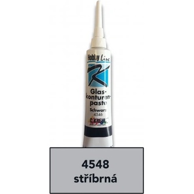 Kontura na sklo HOBBY LINE v tubě 20 ml stříbrná – Zboží Dáma