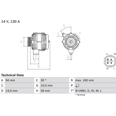 BOSCH 0 986 049 221 generátor (0986049221)